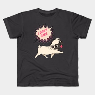 i don't care funny cute dog, Kids T-Shirt